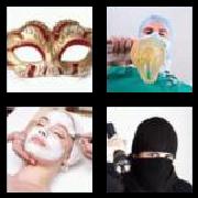 4 Pics 1 Word 4 Letters Answers Mask