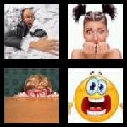 4 Pics 1 Word 6 Letters Answers Scared