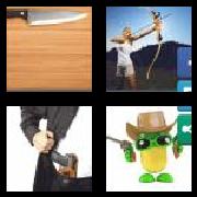 4 Pics 1 Word 6 Letters Answers Weapon